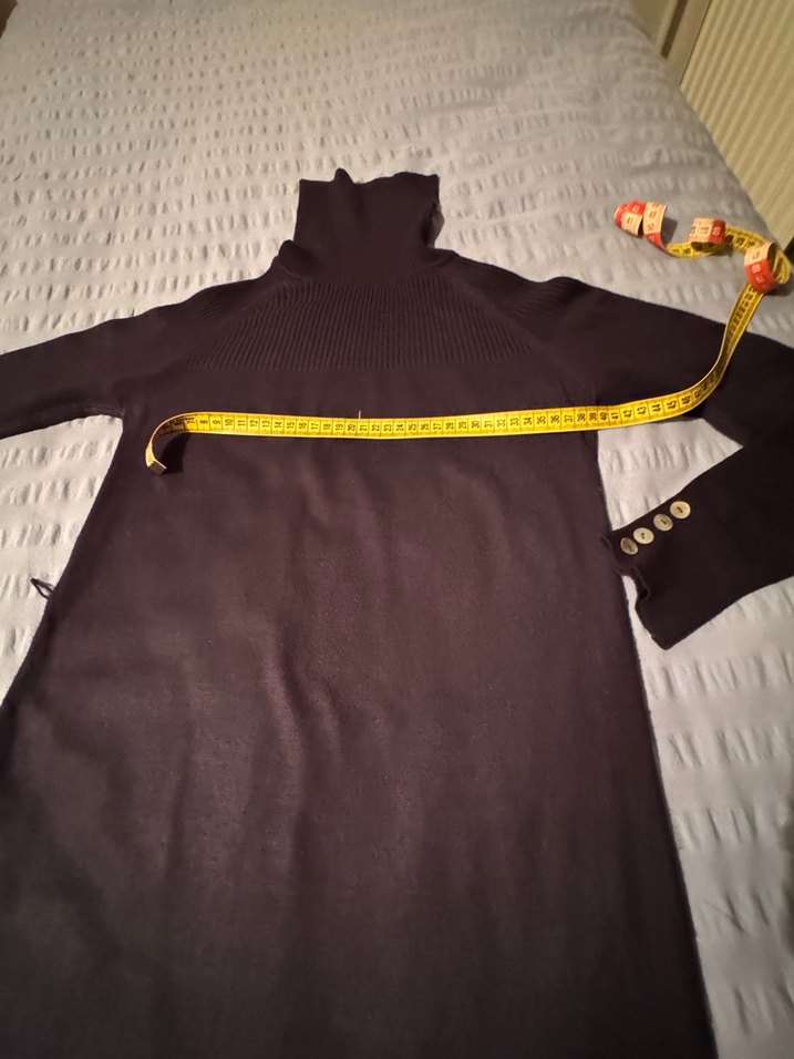 Lacıvert bogazlı ınce uzun kazak - Görsel 2