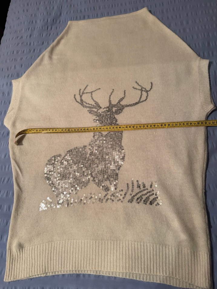 Bohem Tarz Bej Boğazlı Kolsuz Triko Süveter - Görsel 3