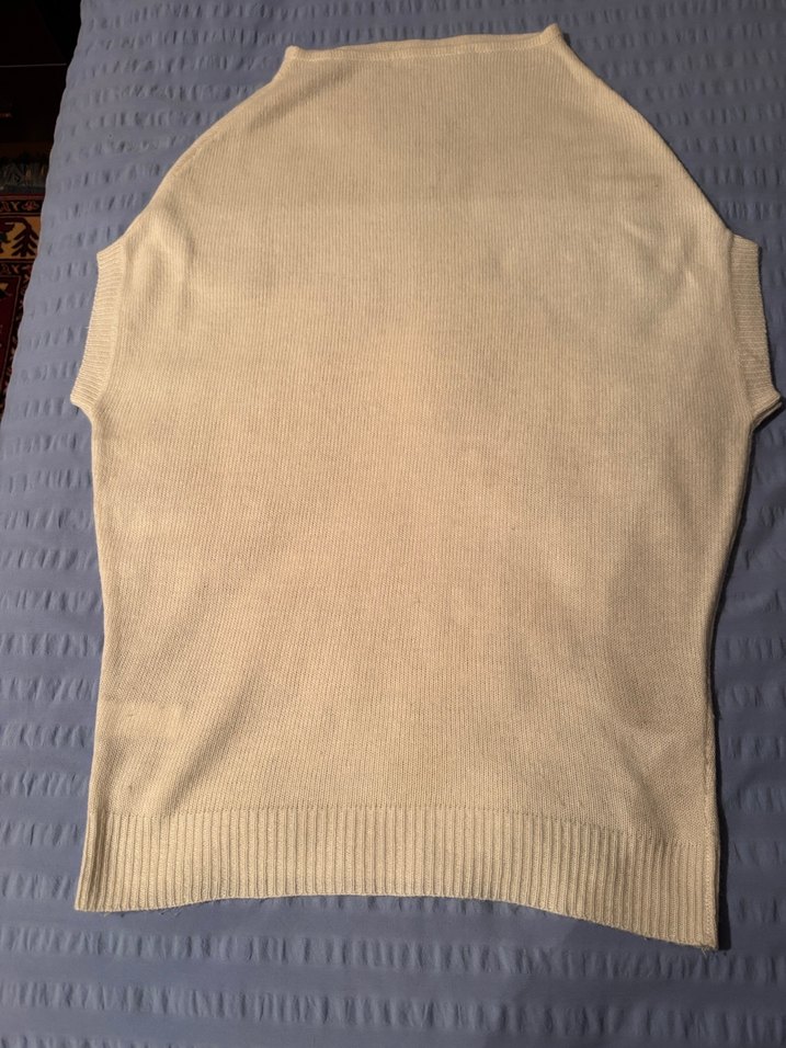 Bohem Tarz Bej Boğazlı Kolsuz Triko Süveter - Görsel 4