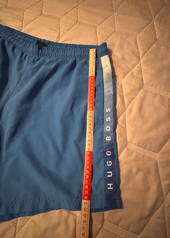 Mavi beli lastik Kemerli kısa Erkek Deniz Şortu - Görsel 6