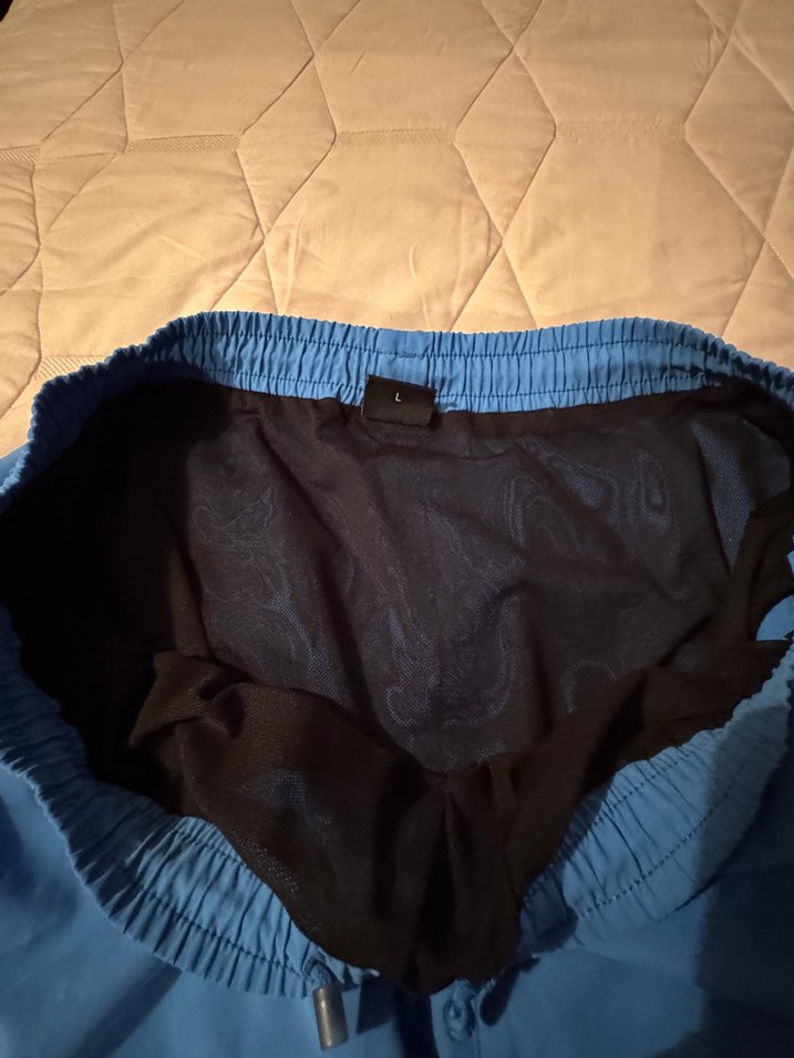 Mavi beli lastik Kemerli kısa Erkek Deniz Şortu - Görsel 4