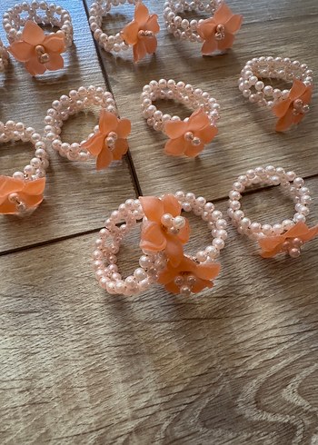 Pembe Boncuklu Vintage peçetelik