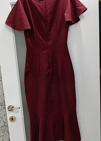 36 Beden bordo Renk Bayan elbise