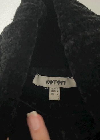 l Beden siyah Renk Koton şönil Kazak L