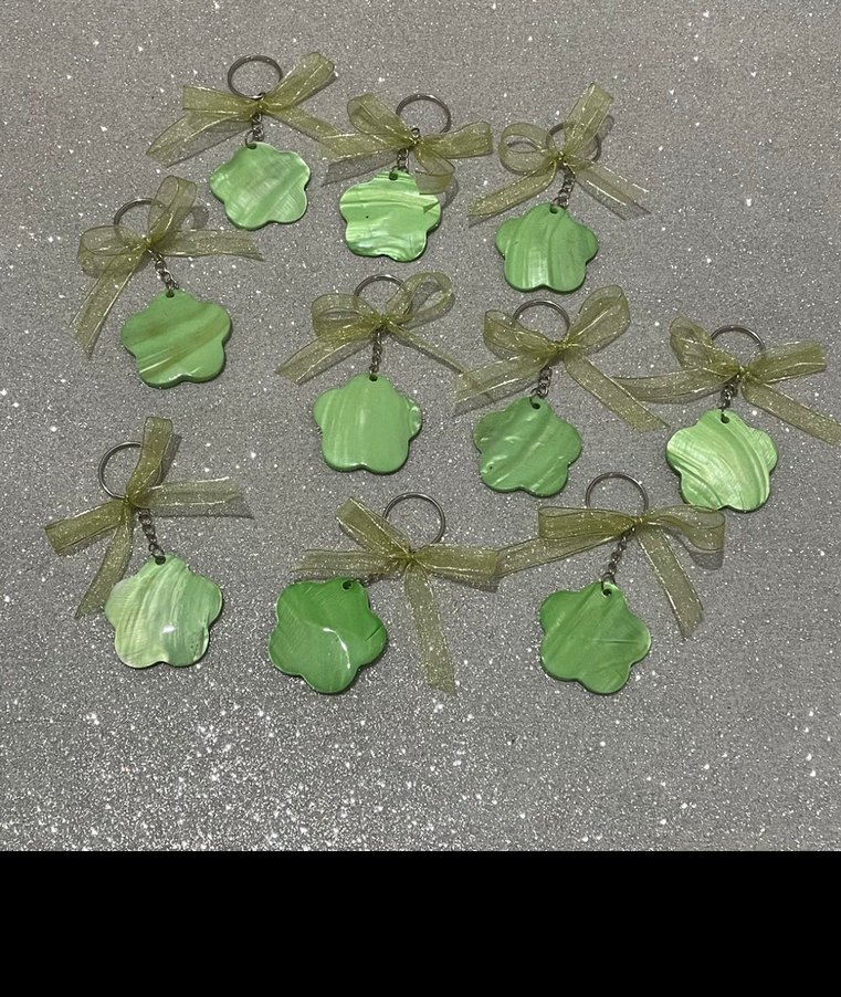 Yeşil sedef çiçek Boncuklu Bohem Anahtarlık - Görsel 2