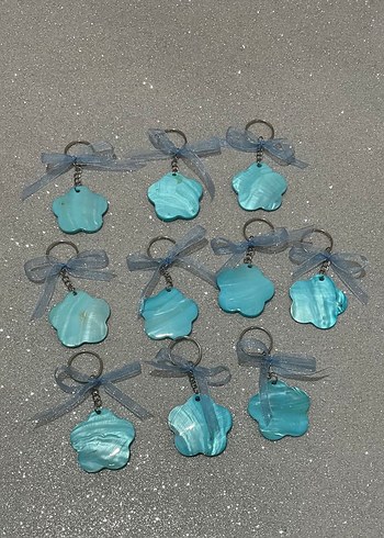 Sedef  Turkuaz Bohem Anahtarlık - Görsel 2