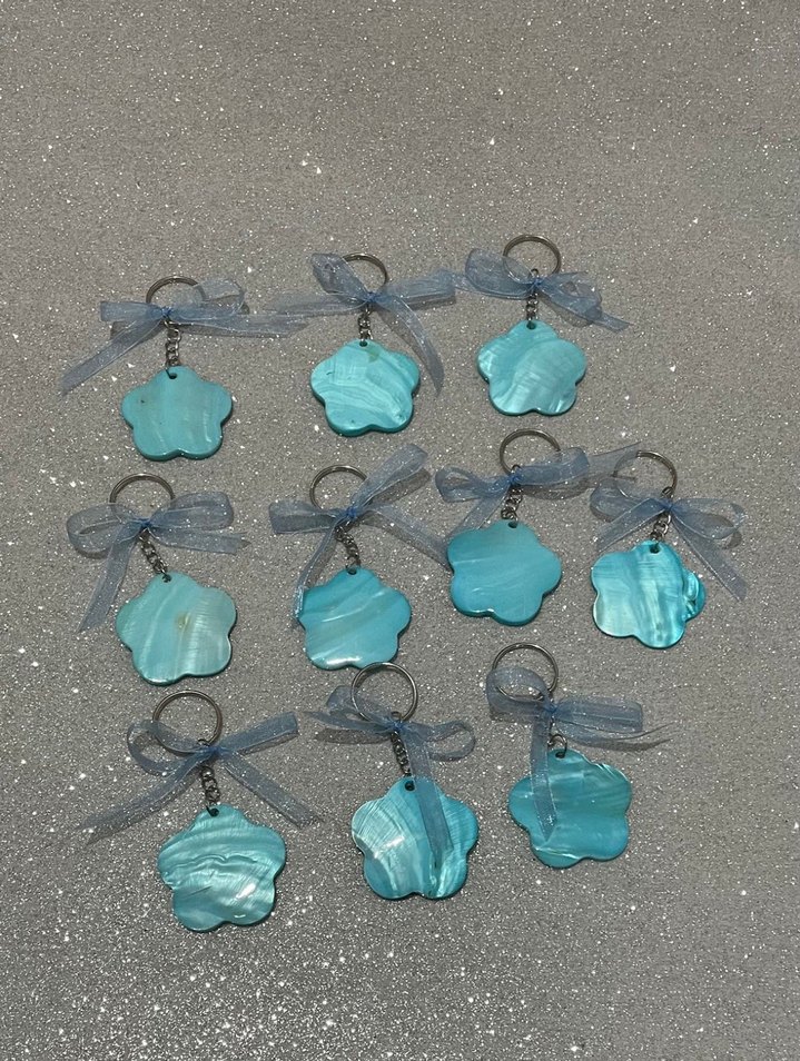 Sedef  Turkuaz Bohem Anahtarlık - Görsel 2