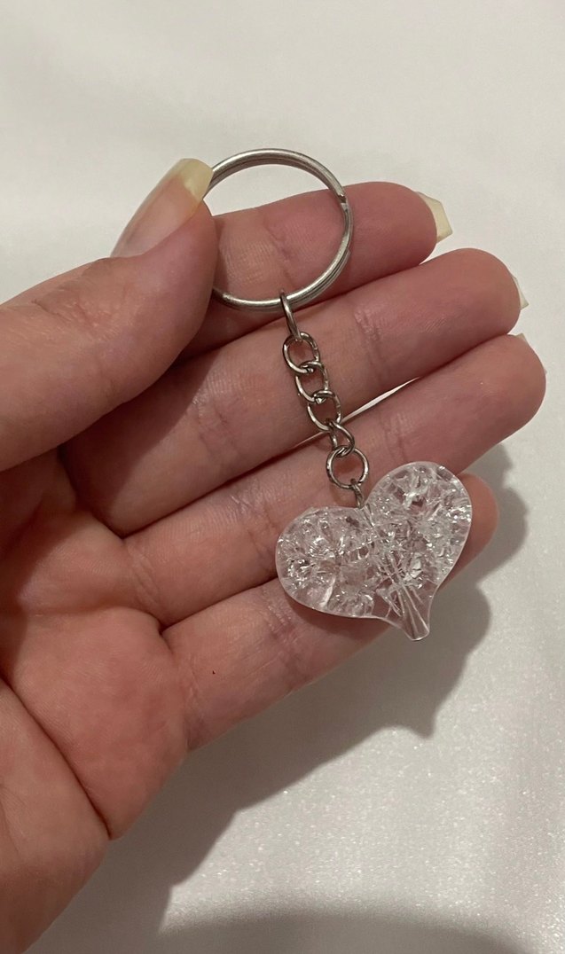 Beyaz Kalp Anahtarlık - Görsel 2