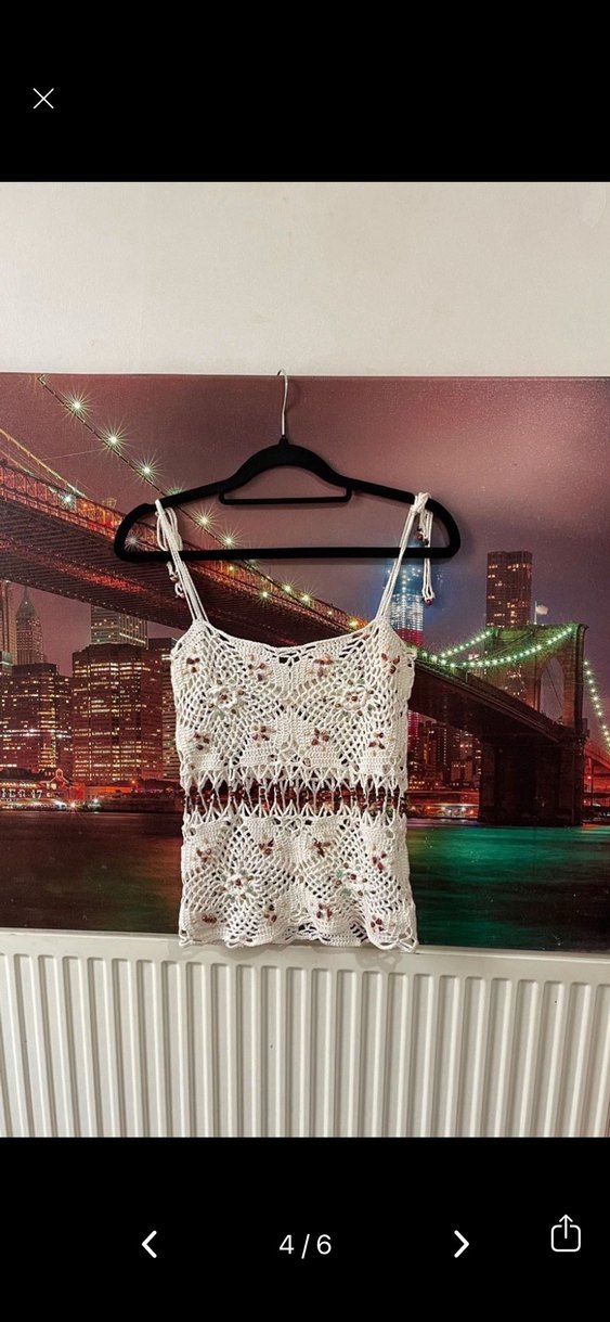 İnce Askılı boncuk İşlemeli Bluz S-M - Görsel 4