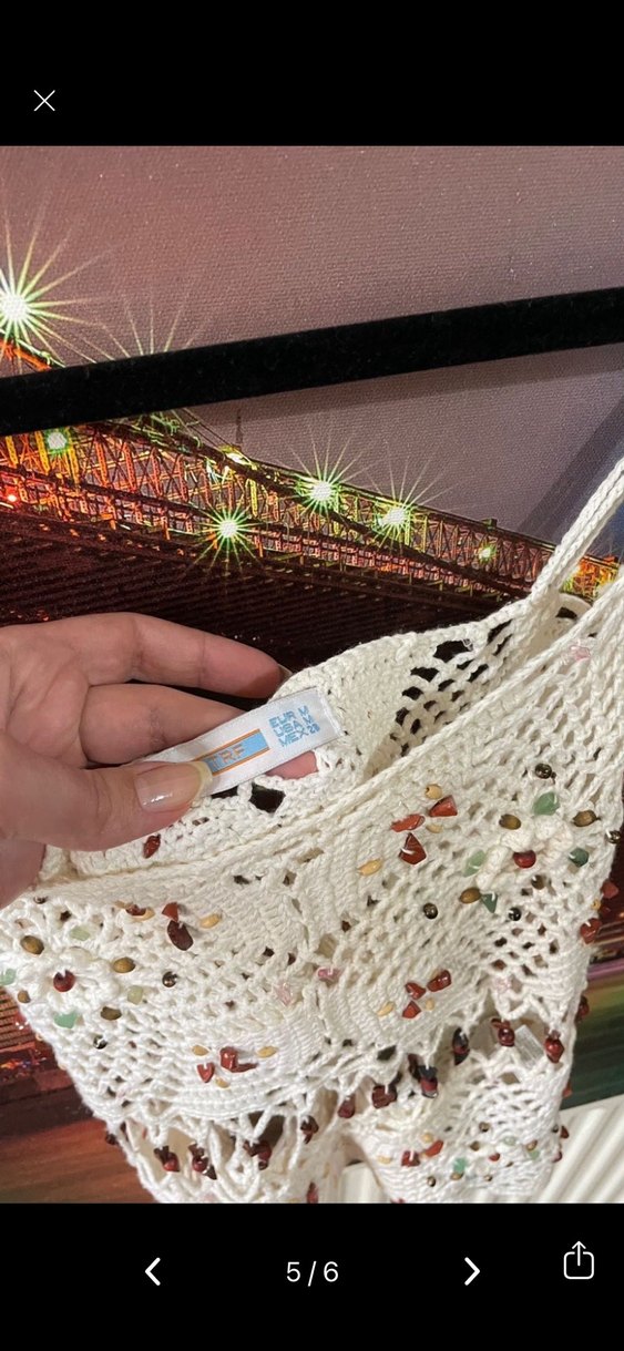 İnce Askılı boncuk İşlemeli Bluz S-M - Görsel 5