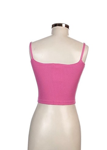 Pembe İnce Askılı Kadın Triko Atlet S - Görsel 3
