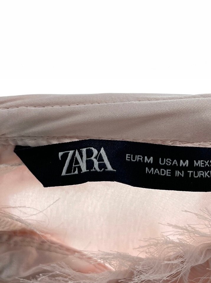 Zara pudra saten bluz S - Görsel 4