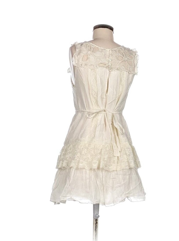 Dantelli Beyaz Mini Elbise S - Görsel 3