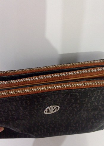 Kadın Deri Baskılı Fermuarlı Çanta - Görsel 2