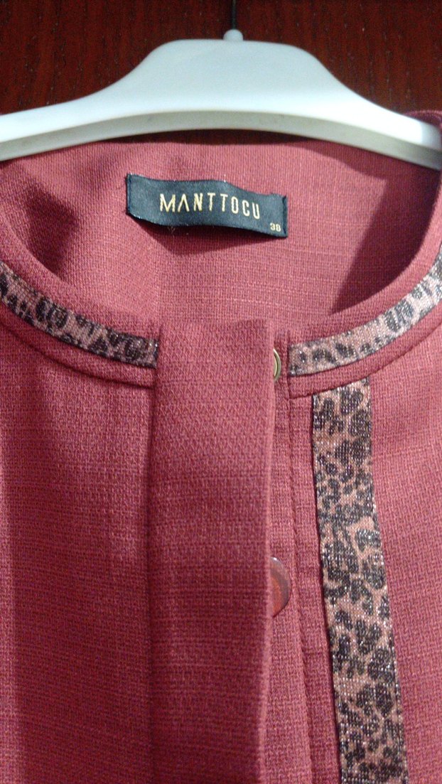 kremit Uzun Kadın Düğmeli ferace - Görsel 3