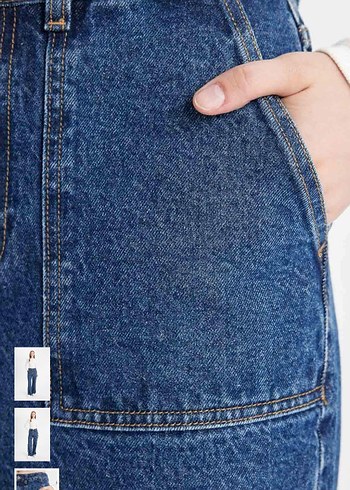 Kadın Lacivert Bol Kesim Kot Pantolon - Görsel 3