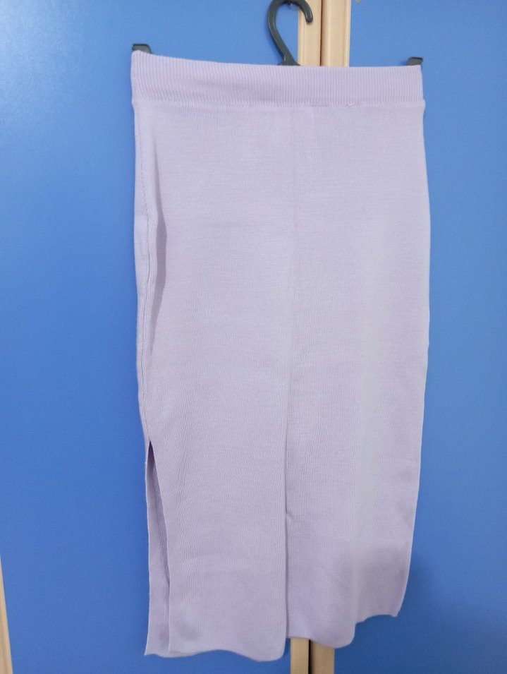 Kadın Pastel Mor V Yaka Triko takım - Görsel 2