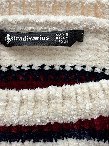 s Beden Stradivarius Çizgili Şönil Kazak