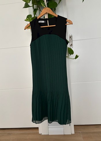 Yeşil Pilili midi Kadın Abiye Elbise - Görsel 2