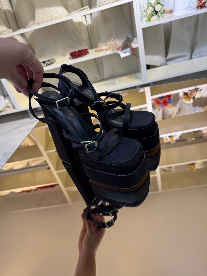 Kadın Siyah Platform Topuklu Ayakkabı - Görsel 3
