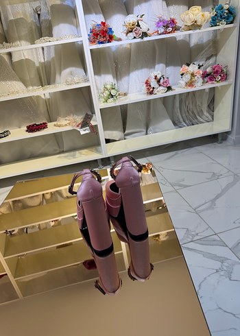 Zara Pudra Pembe Tokalı Platform Topuklu Kadın Ayakkabı