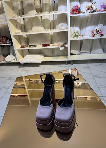 Pembe gül kurusu Platform Topuklu Kadın Ayakkabı - Görsel 3