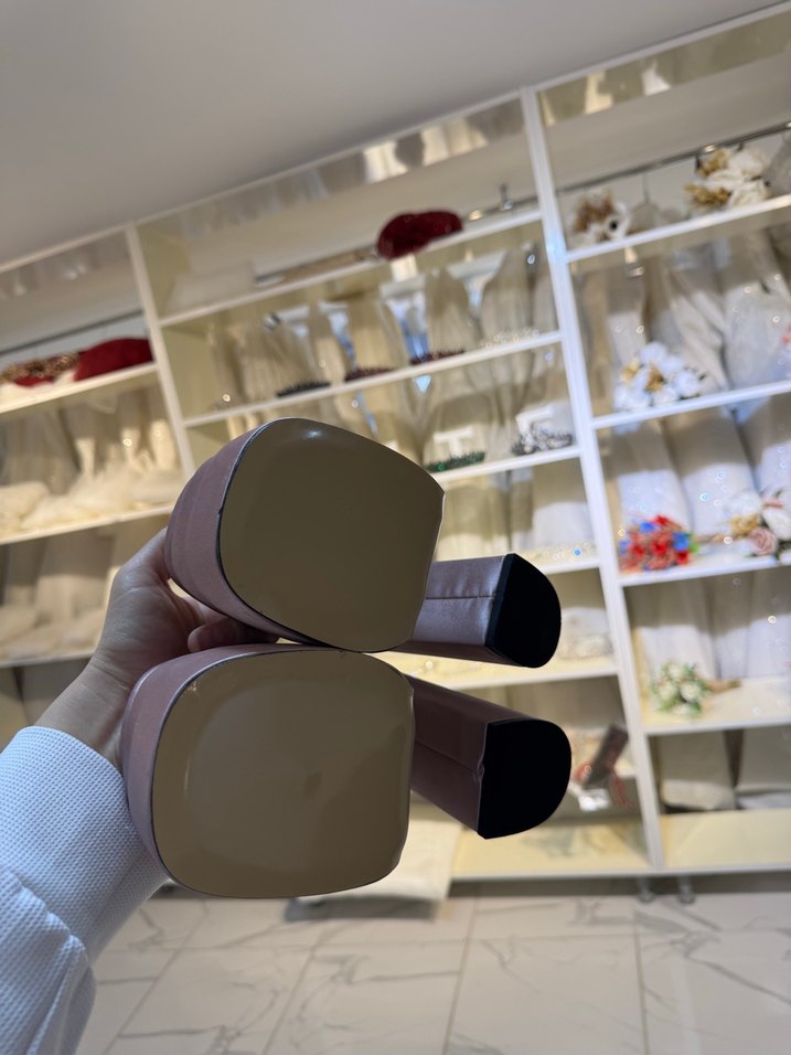 Pembe gül kurusu Platform Topuklu Kadın Ayakkabı - Görsel 4