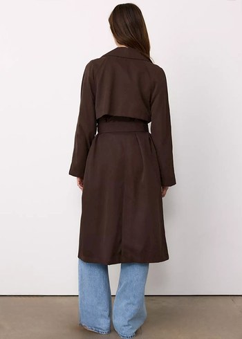 Kahverengi Uzun Denim Trençkot Stradivarius - Görsel 2