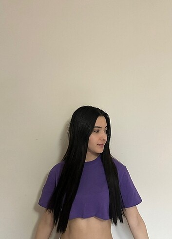 Kadın Mor Renkte Crop 