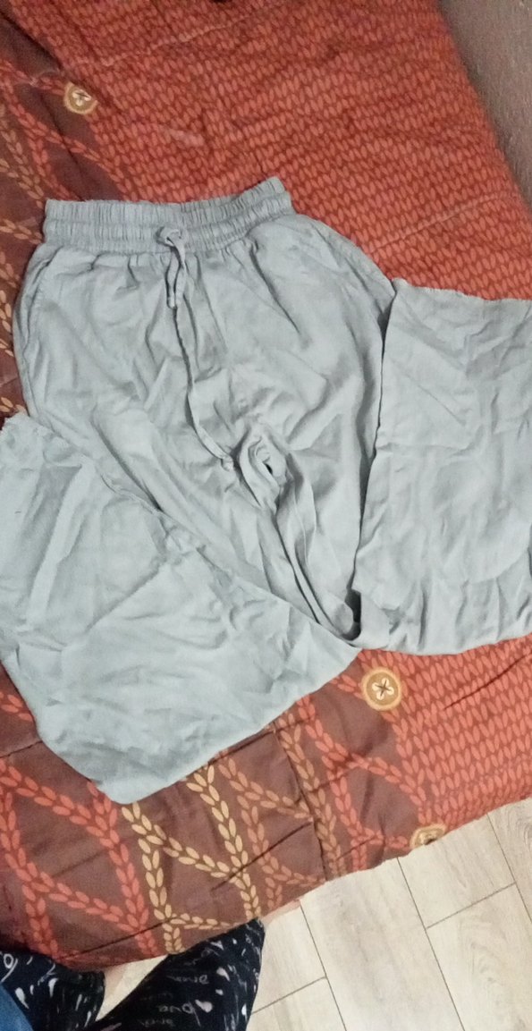 Gri Keten Salaş Kadın Pantolon - Görsel 2