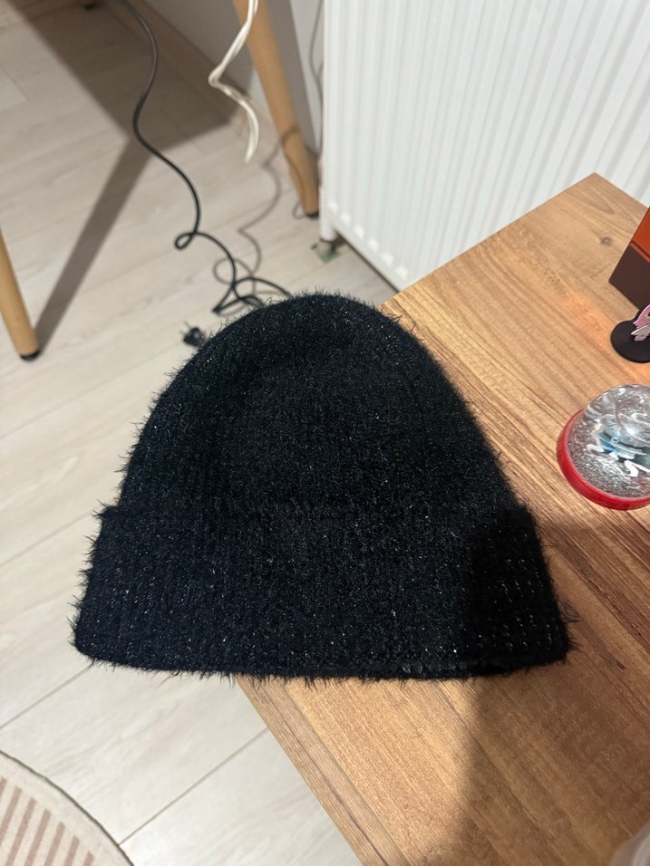 Siyah Örgü Kadın Bere - Görsel 2