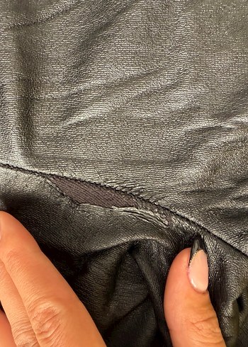 xs Beden Kadın Siyah Deri Biker Pantolon