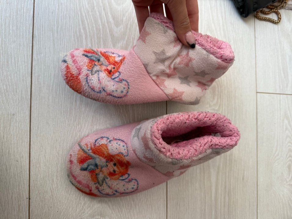 Kız Çocuk Pembe Nakışlı Sıcak Ev Terliği - Görsel 2