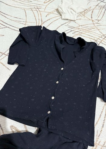 Erkek Siyah Düğmeli Uzun Kollu Pijama Takımı - Görsel 3