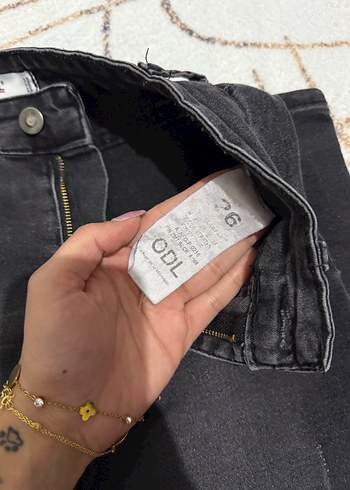 Siyah Kadın Slim Fit Denim Midi Jean - Görsel 2