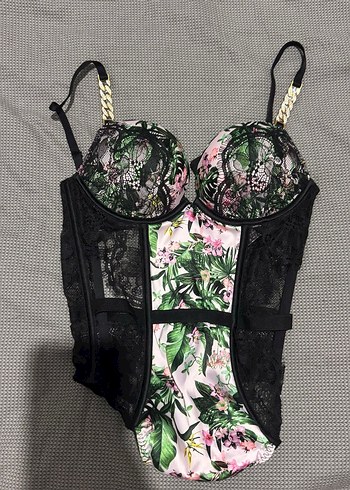 Desenli Pembe Midi Büstiyer - Görsel 2