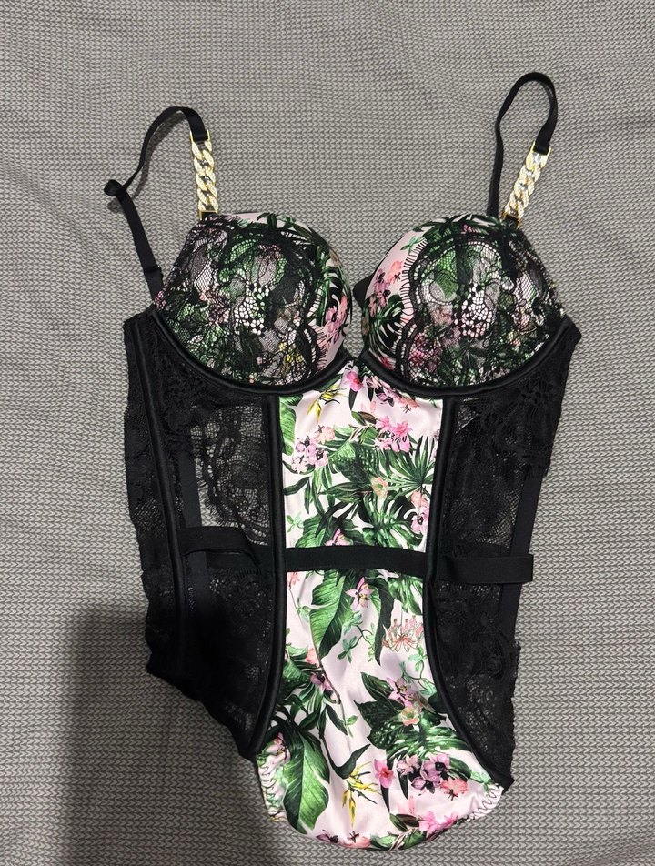 Desenli Pembe Midi Büstiyer - Görsel 2