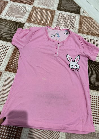 Pembe Kısa Kollu Pamuk Tişört