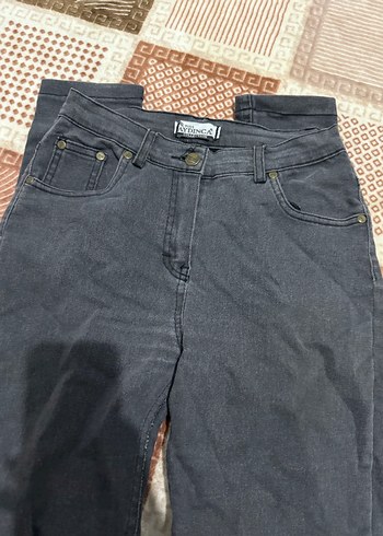 38 Beden Gri Bol Kesim Kadın Denim Pantolon