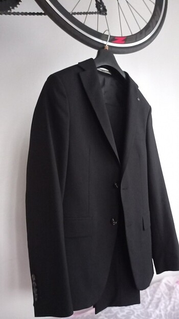 Altınyıldız Slim Fit Dar Kesim Mono Yaka Siyah Takım Elbise