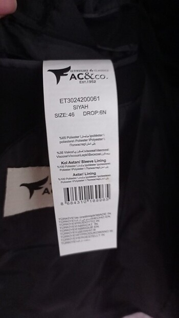 46 Beden Slim Fit Dar Kesim Mono Yaka Siyah Takım Elbise