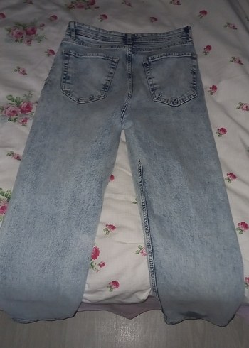 Düğmeli Mavi Bağlama Desenli Salaş Erkek Jean - Görsel 2