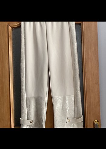 Bej Kapüşonlu Uzun Keten Kadın ikili takım - Görsel 4