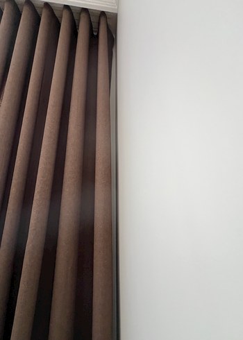 BRİLLİANT KETEN FON PERDE 2 ADET SIFIR - Görsel 2