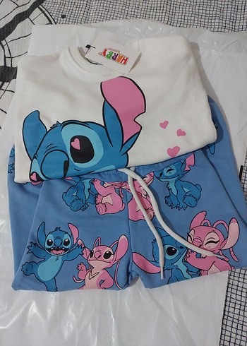 Kız Çocuk Baskılı Pamuklu Eşofman Takımı - Görsel 2