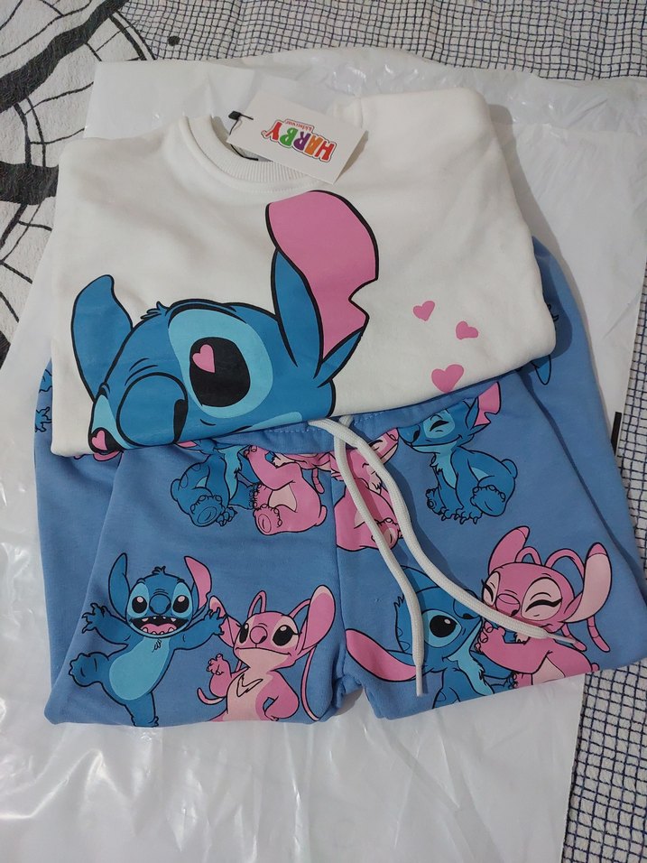 Kız Çocuk Baskılı Pamuklu Eşofman Takımı - Görsel 2