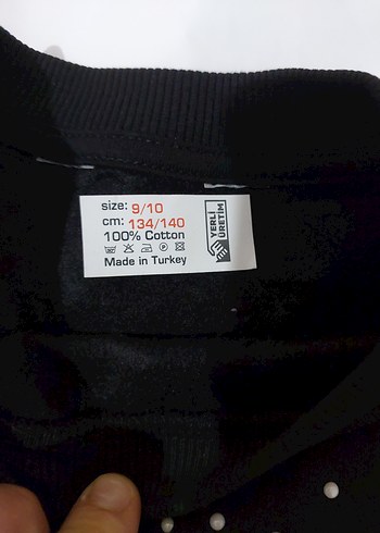 Kız Siyah Fiyonk ve kalp Detaylı Sweatshirt - Görsel 4