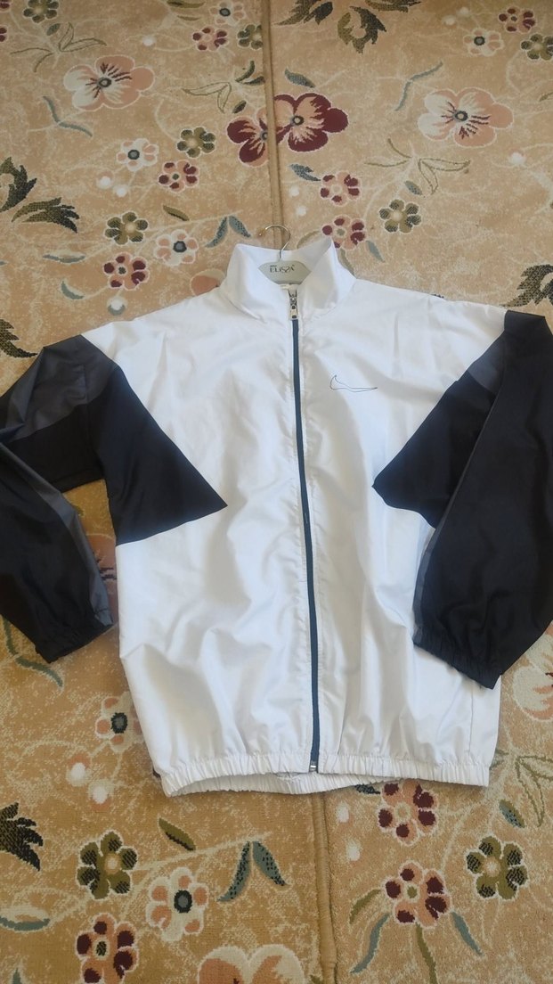 Erkek Beyaz Gri Fermuarlı Spor Ceket - Görsel 3