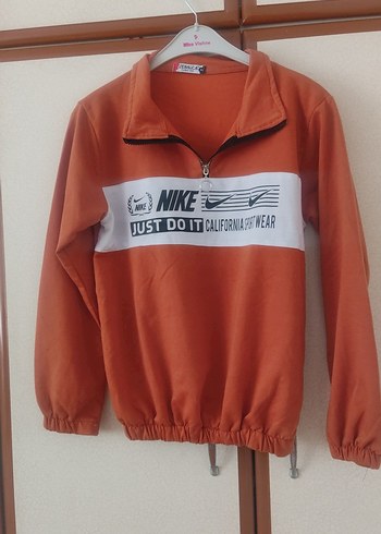 Nike turuncu Yarım Fermuarlı Sweatshirt - Görsel 2