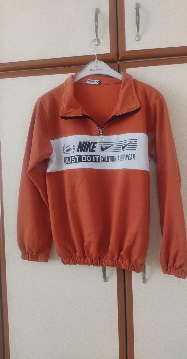 Nike turuncu Yarım Fermuarlı Sweatshirt - Görsel 2
